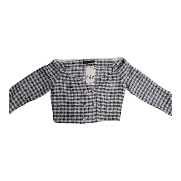 Zara textured off the shoulder crop top - Picture 3 of 13